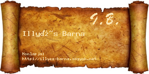Illyés Barna névjegykártya